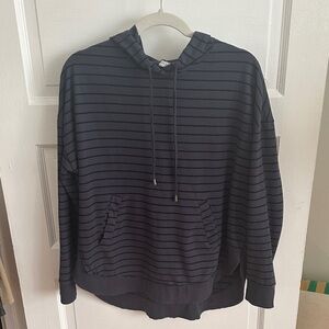 Z Supply Navy Striped Hoodie Sweater